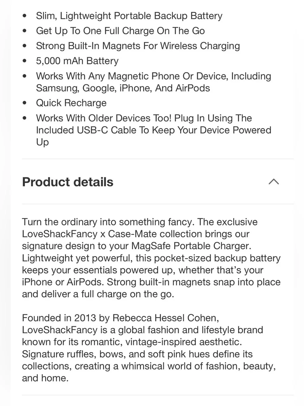 LoveShackFancy x Casemate Portable Charger Magnetic